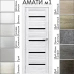 Межкомнатная дверь "АМАТИ" М1 (Чёрное стекло)